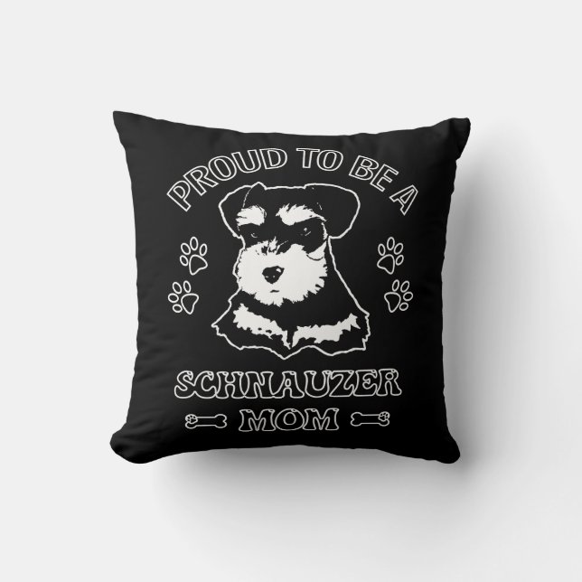 stolt över att vara Schnauzer Mamma Kudde (Framsida)