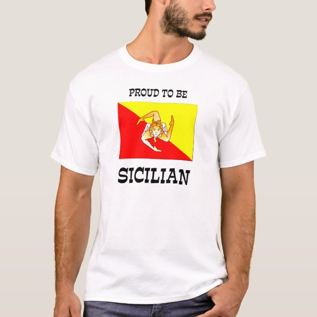 stolt över att vara siciliansk t shirt (Framsida)