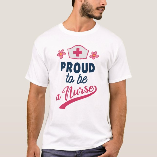 Stolt över att vara sjuksköterska t shirt (Framsida)