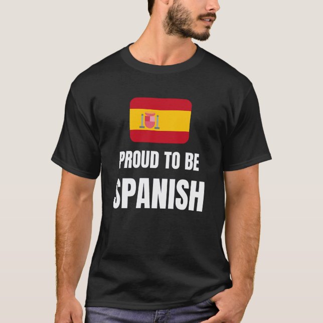 stolt över att vara spansk t shirt (Framsida)
