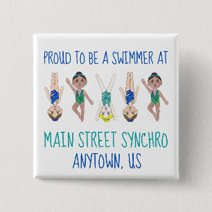 stolt över att vara Swimmer Synchronized Swimming Knapp