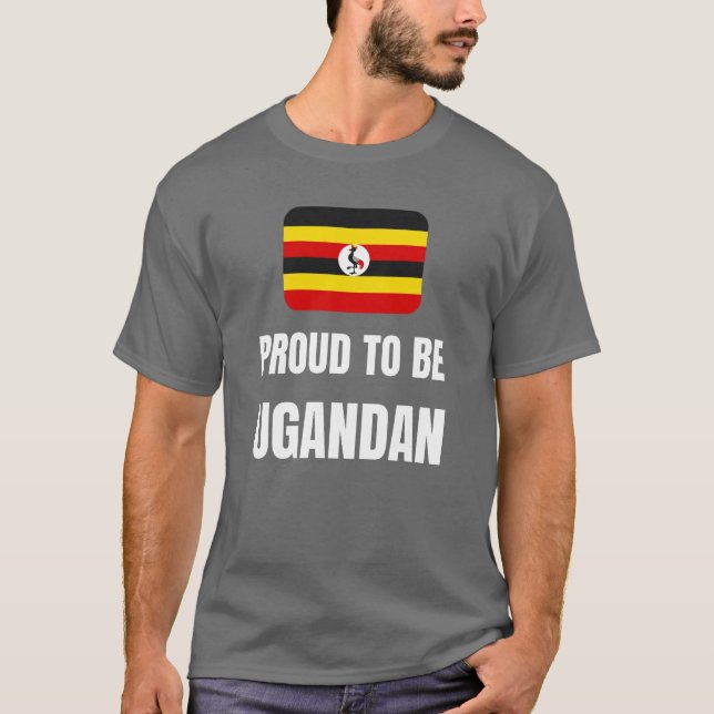 stolt över att vara ugandisk t shirt (Framsida)