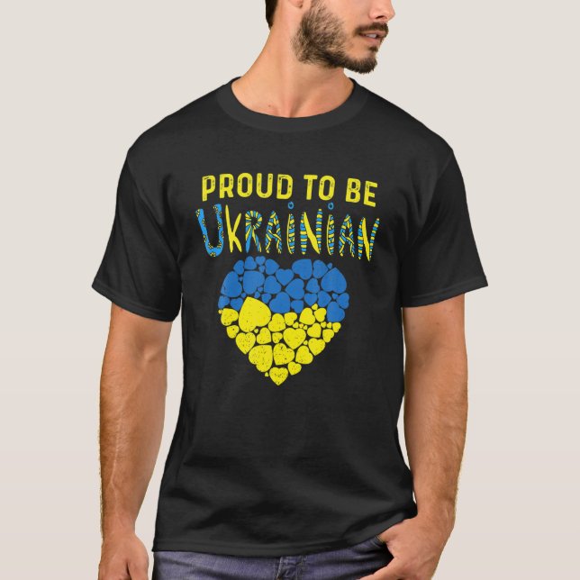 stolt över att vara ukrainska Ukraina Ukraina Flag T Shirt (Framsida)
