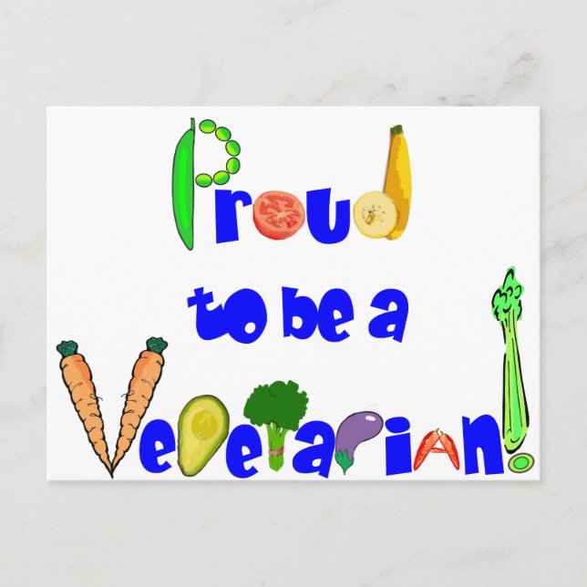 stolt över att vara vegetarian vykort (Framsida)