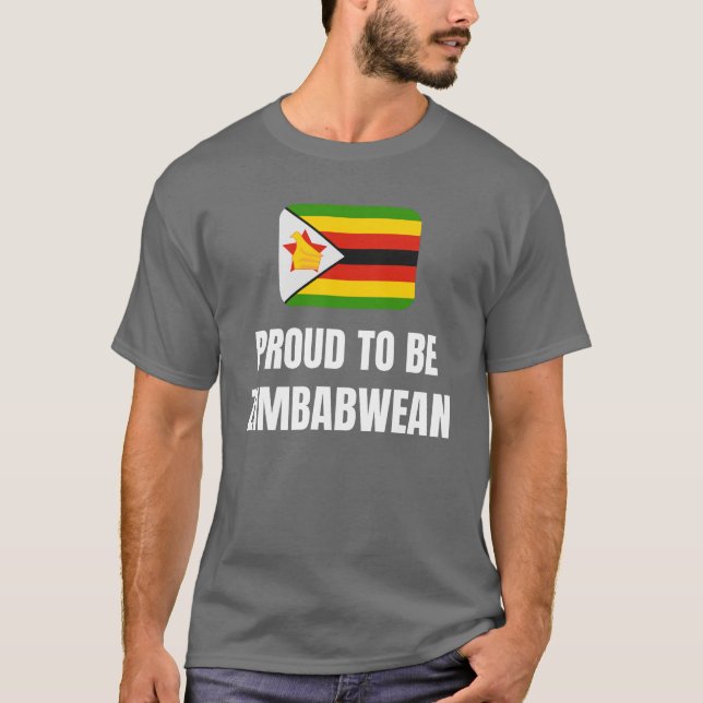 stolt över att vara zimbabwier t shirt (Framsida)