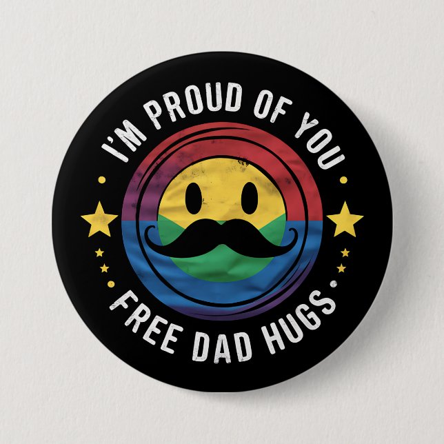 Stolt Över Dig Gratis Pappa Kramar Gay Pride Allie Knapp (Framsida)