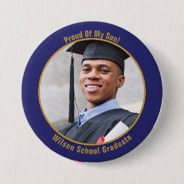 stolt över din fotopatknapp Student Guld och Blå Knapp