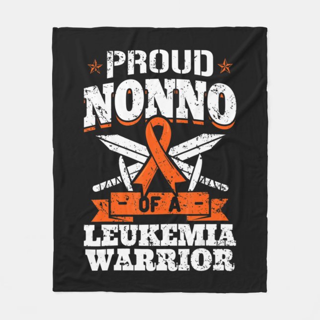 stolt över en leukemi Warrior Grandpa Awarenes Fleecefilt (Framsidan)