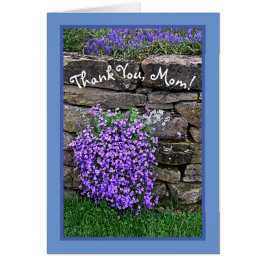 STOLT ÖVER MAMMA/LJUSLILA BLOMOR SOM FÖLLER ÖVER S HÄLSNINGSKORT