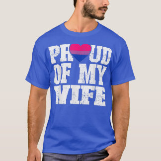 Stolt över min fru biseuell flagga bröllopsjubileu t shirt