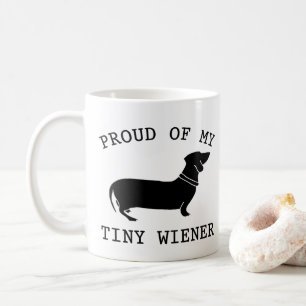 stolt över min lilla Wiener Funny Dachshund Quote Kaffemugg
