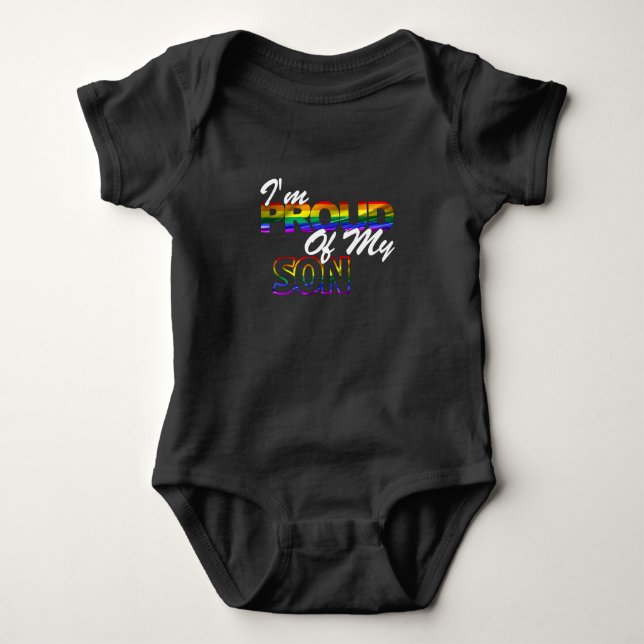 stolt över min son Rainbow Gay LGBT Pride Shirt T (Framsida)