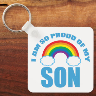 stolt över min son Rainbow Gay pride förälder Nyckelring