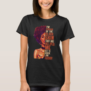 stolt över min svarta hudpositiva bekräftelse Afro T Shirt