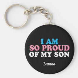 stolt över min transgenes son Mamma Pappa Monogram Nyckelring