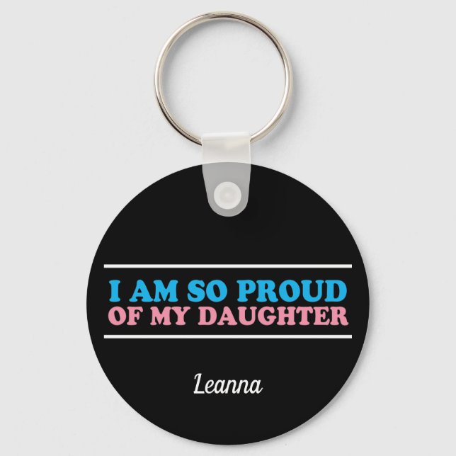 stolt över min transgensdotter Mamma Monogram Nyckelring (Framsida)