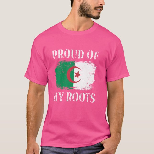 Stolt över mina algeriska rötter Algerisk flagga A T Shirt (Framsida)