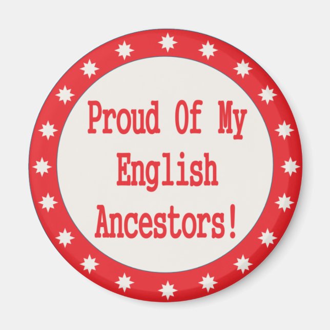 stolt över mina engelska anhängare magnet (Framsidan)