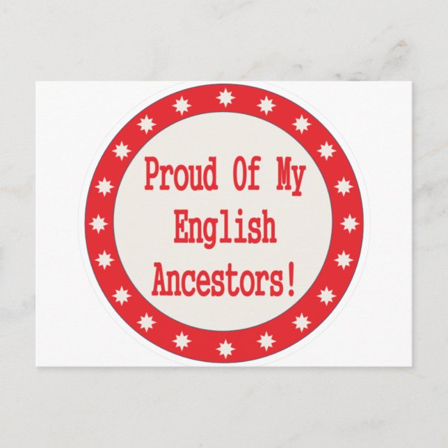 stolt över mina engelska anhängare vykort (Framsida)