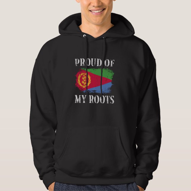stolt över mina eritreanska rötter i Eritrea Flagg Hoodie (Framsida)