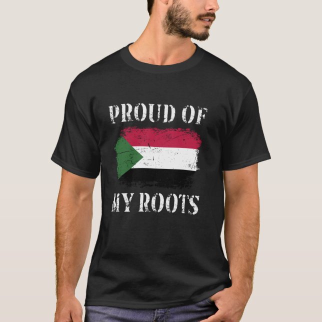 stolt över mina sudanesiska rötter sudanesiska Fla T Shirt (Framsida)