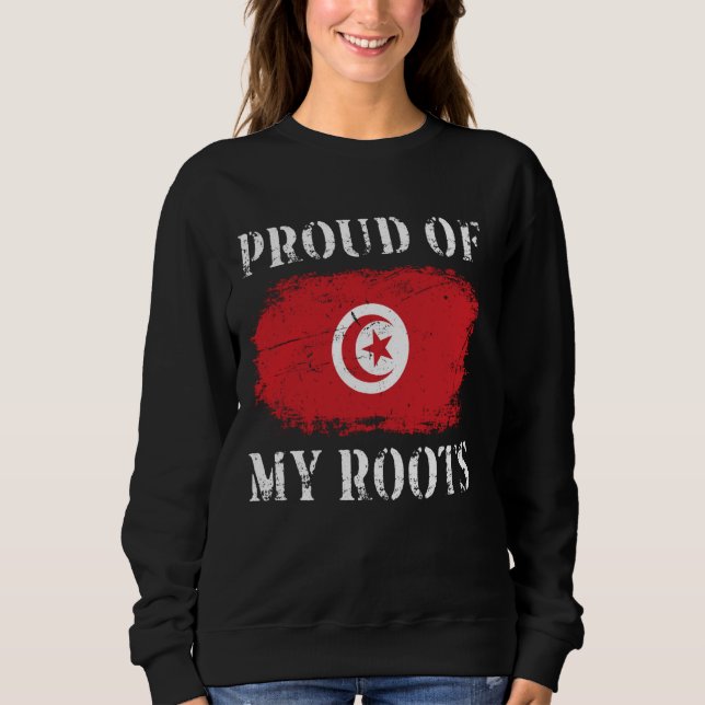 stolt över mina tunisiska rötter i Tunisien Flagga T Shirt (Framsida)