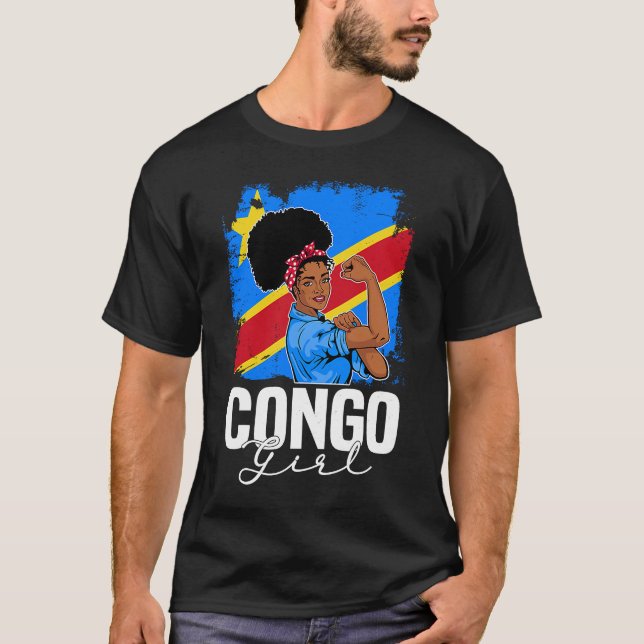 stolt över mitt kongolesiska Pride Kongo BHM BLM A T Shirt (Framsida)