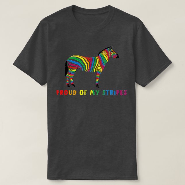 stolt över mitt Rand Zebra LGB Pride Gay CSD Rainb T Shirt (Design framsida)