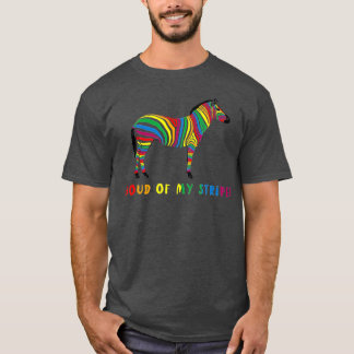 stolt över mitt Rand Zebra LGB Pride Gay CSD Rainb T Shirt
