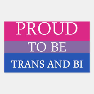 stolt över Trans och Bi Rektangulärt Klistermärke