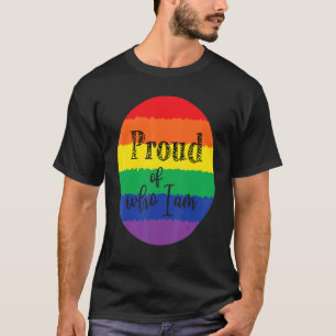 stolt över vem jag är LGB Pride Gay Lesbisk T Shirt
