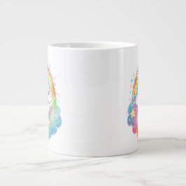 Stolt över vem jag är regnbågs konst själv kärlek  jumbo mugg