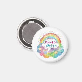 Stolt över vem jag är regnbågs konst själv kärlek magnet
