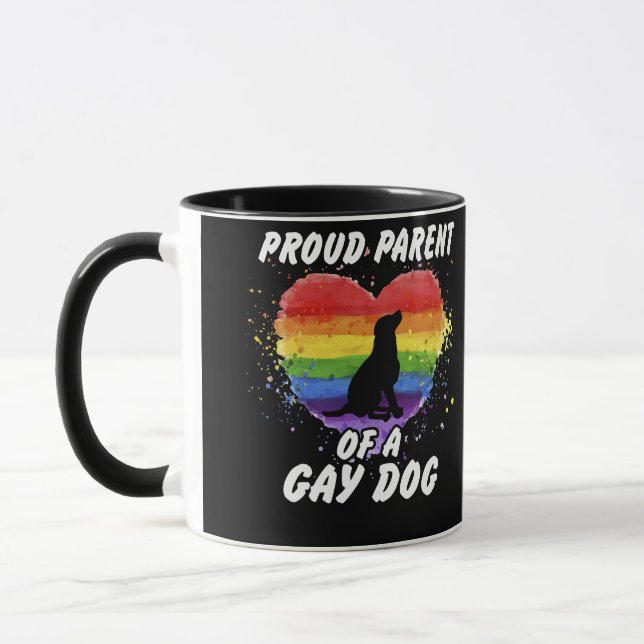 stolt överordnad till ett Gay Hund HBT-Pride Mugg (Vänster)