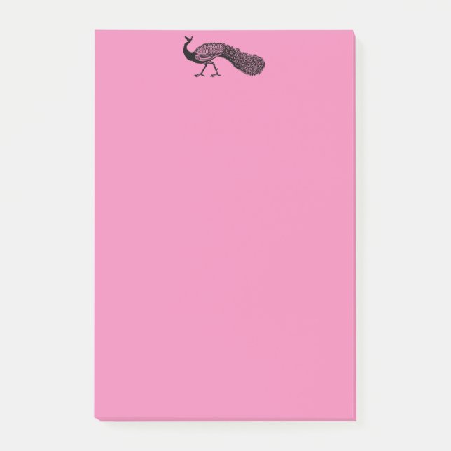 Stolt påfågel som Posta-Det noterar vadderar Post-it Block (Framsida)