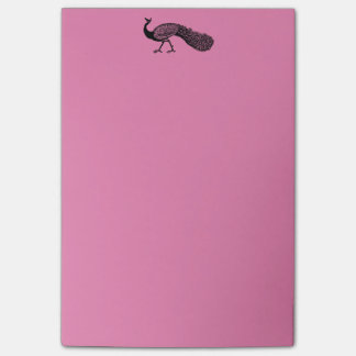 Stolt påfågel som Posta-Det noterar vadderar Post-it Block