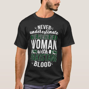 Stolt pakistansk kvinna Pakistanflagga pakistansk T Shirt