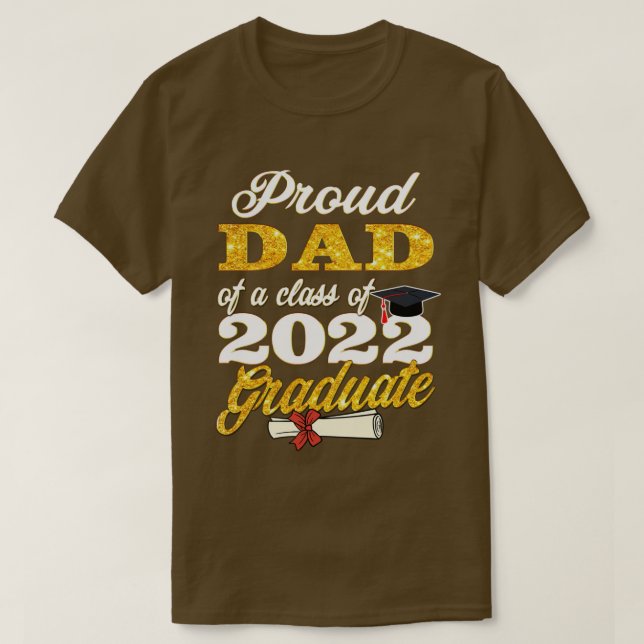 stolt Pappa av 0 gradua i klass 0 Student Far T Shirt (Design framsida)