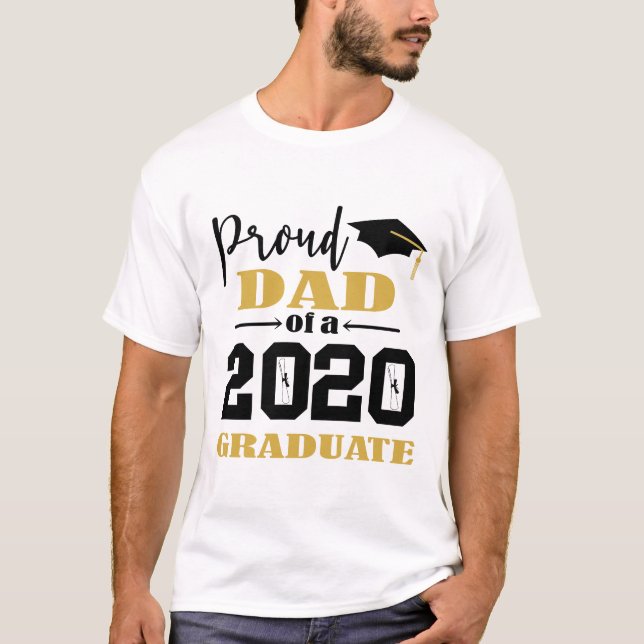 stolt Pappa av 2020 Student T Shirt (Framsida)