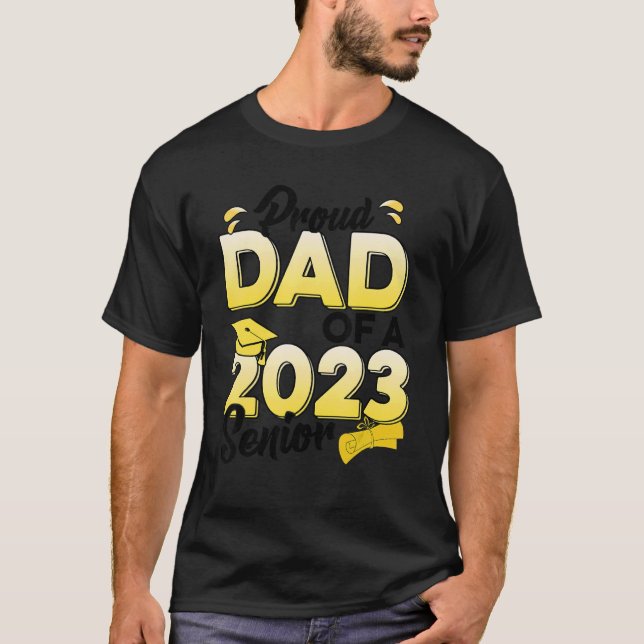 stolt Pappa av 2023 års ledande Studenten T Shirt (Framsida)