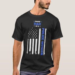 Stolt pappa av en polis bedrövad flagga t shirt