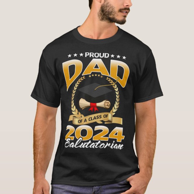 stolt Pappa av salutatoriskt klass 2024 T Shirt (Framsida)