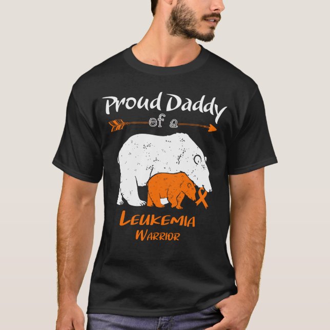 Stolt Pappa Björn Leukemi Medvetenhet T Shirt (Framsida)
