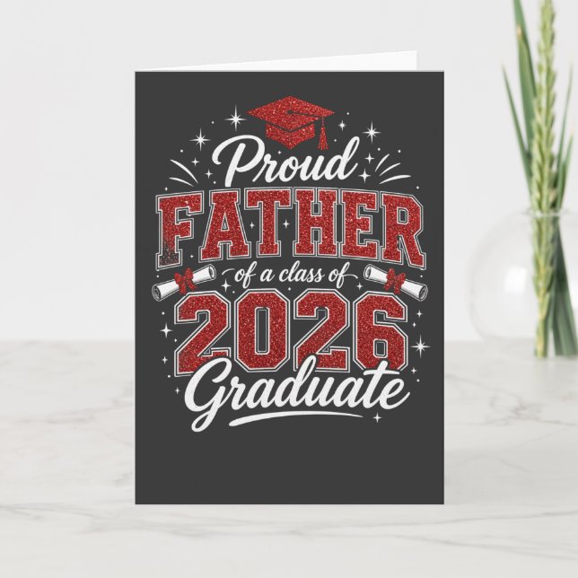 Stolt Pappa Examenklass 2026 Fader Tee Kort (Framsida)