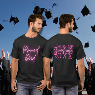 Stolt Pappa Examens Neonlysa Rosa T Shirt