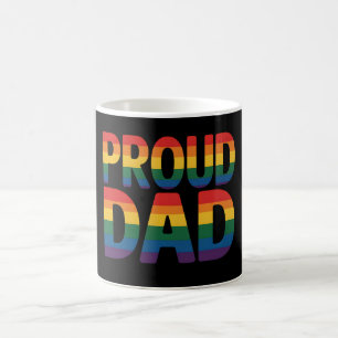 Stolt Pappa Familj HBTQ HBT Stolt Allierad Regnbåg Kaffemugg