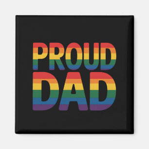 Stolt Pappa Familj HBTQ Homopride Stöd Rainbow Magnet