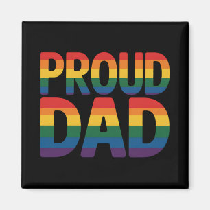 Stolt Pappa Familj HBTQ Homopride Stöd Rainbow Magnet
