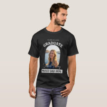 Stolt Pappa Här Anpassad Foto Examen T-Shirt