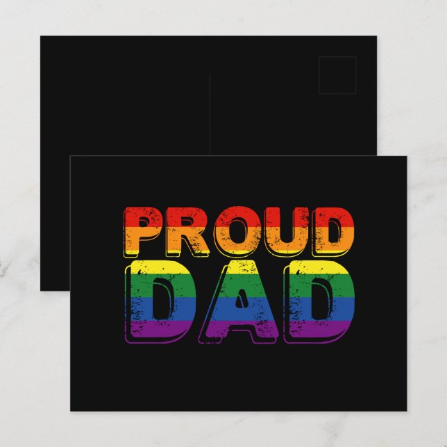 Stolt pappa HBTQ-förälder Gay Pride Pappa Vykort (Fram/baksida)